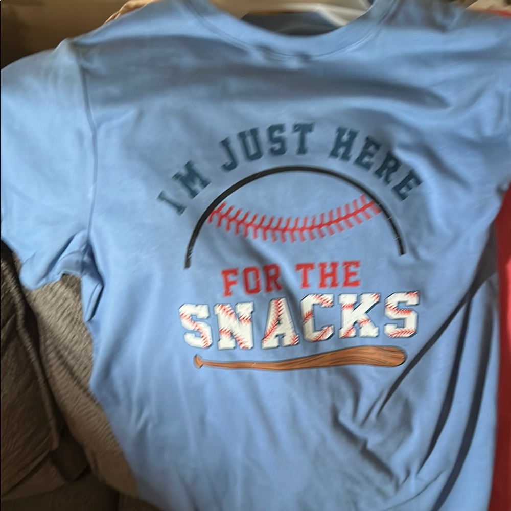 Blue Kids Shirt with Fun Snack Graphic